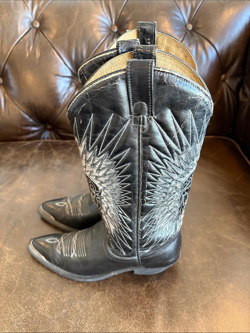Bullrider Women's Black Embroidered Cowboy Western Boots Size 6